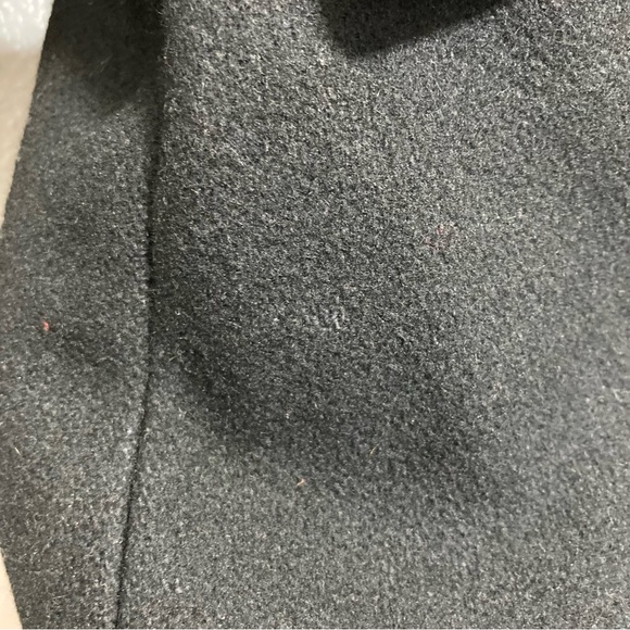 Michelle Francois Black Wool Coat Jacket Toggle Closure S? Thinning of threads - Picture 3 of 10